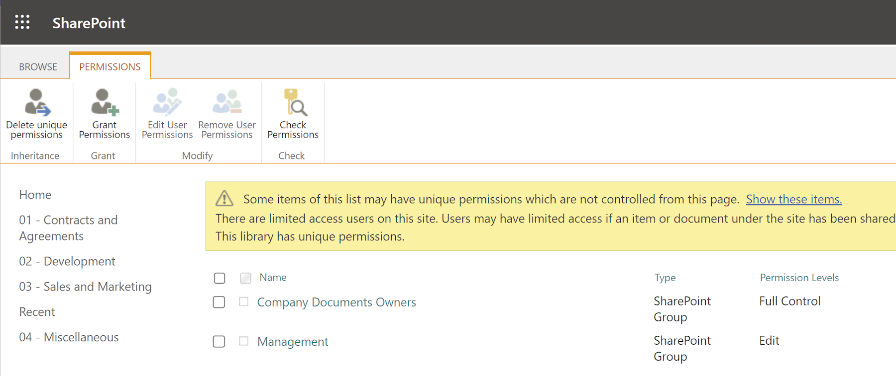 Customize Permissions for a SharePoint Document Library
