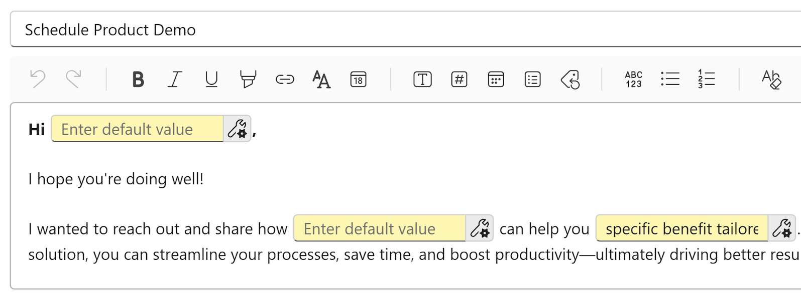 Create a shared email template with fillable fields in WordFields.