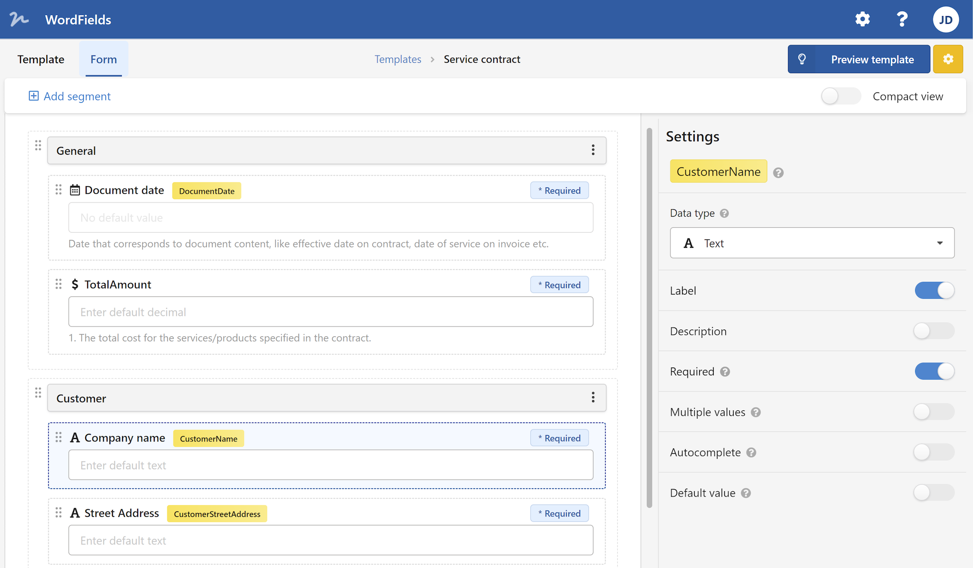 Design document creation forms with ease