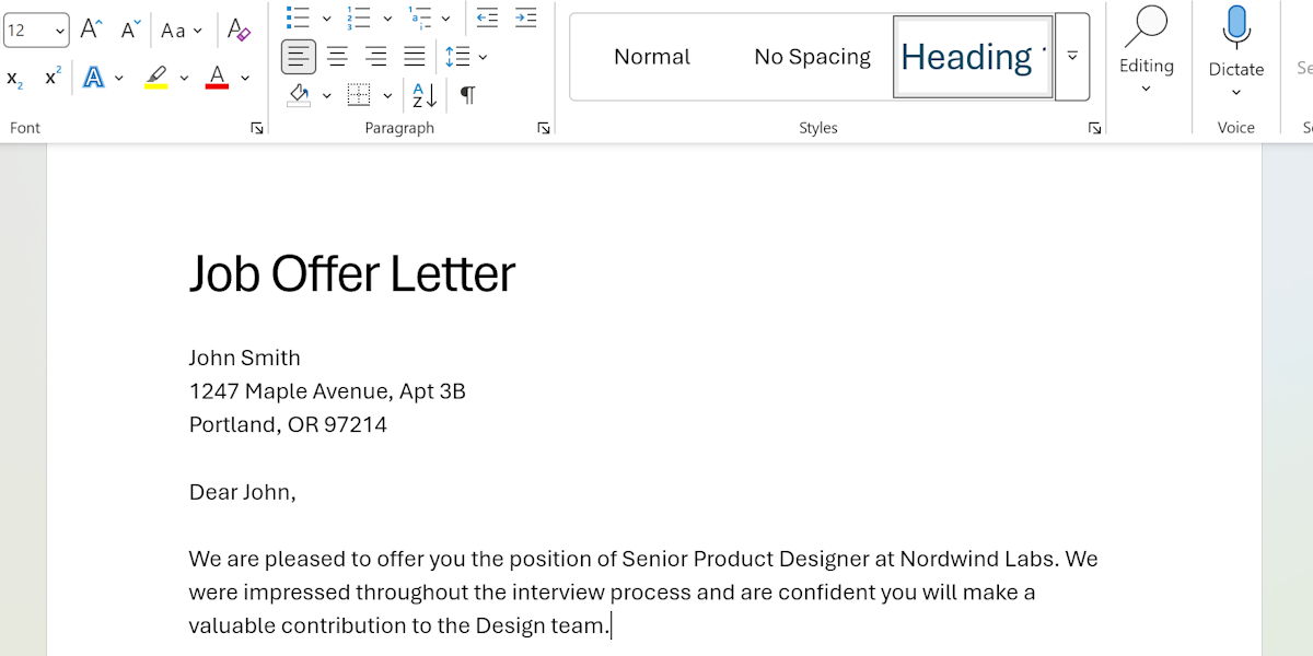 Download the completed Word document with formatting preserved.