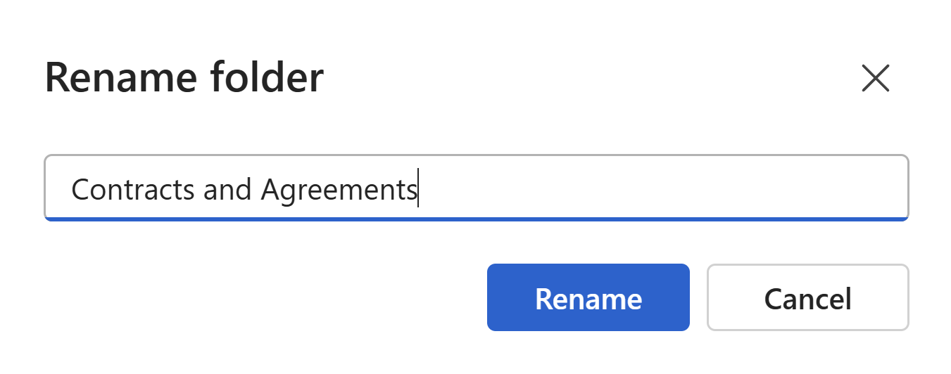 Rename a folder dialog