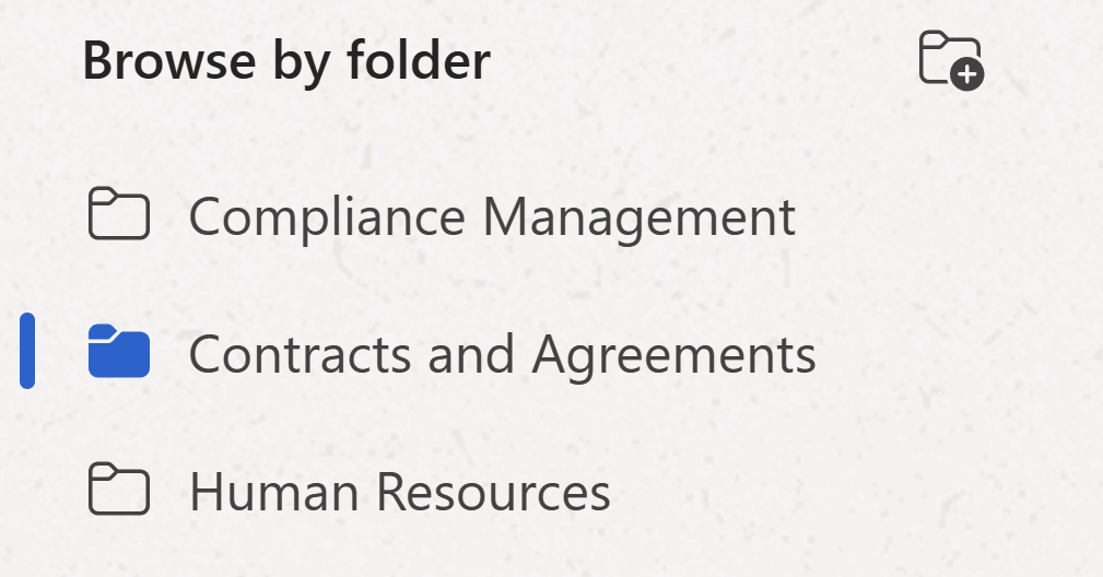Navigate folders in the sidebar