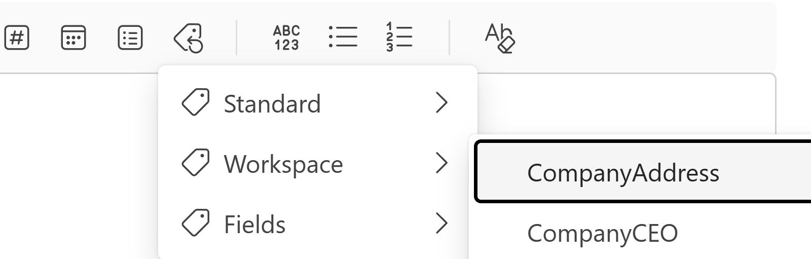 Insert merge tags into a snippet