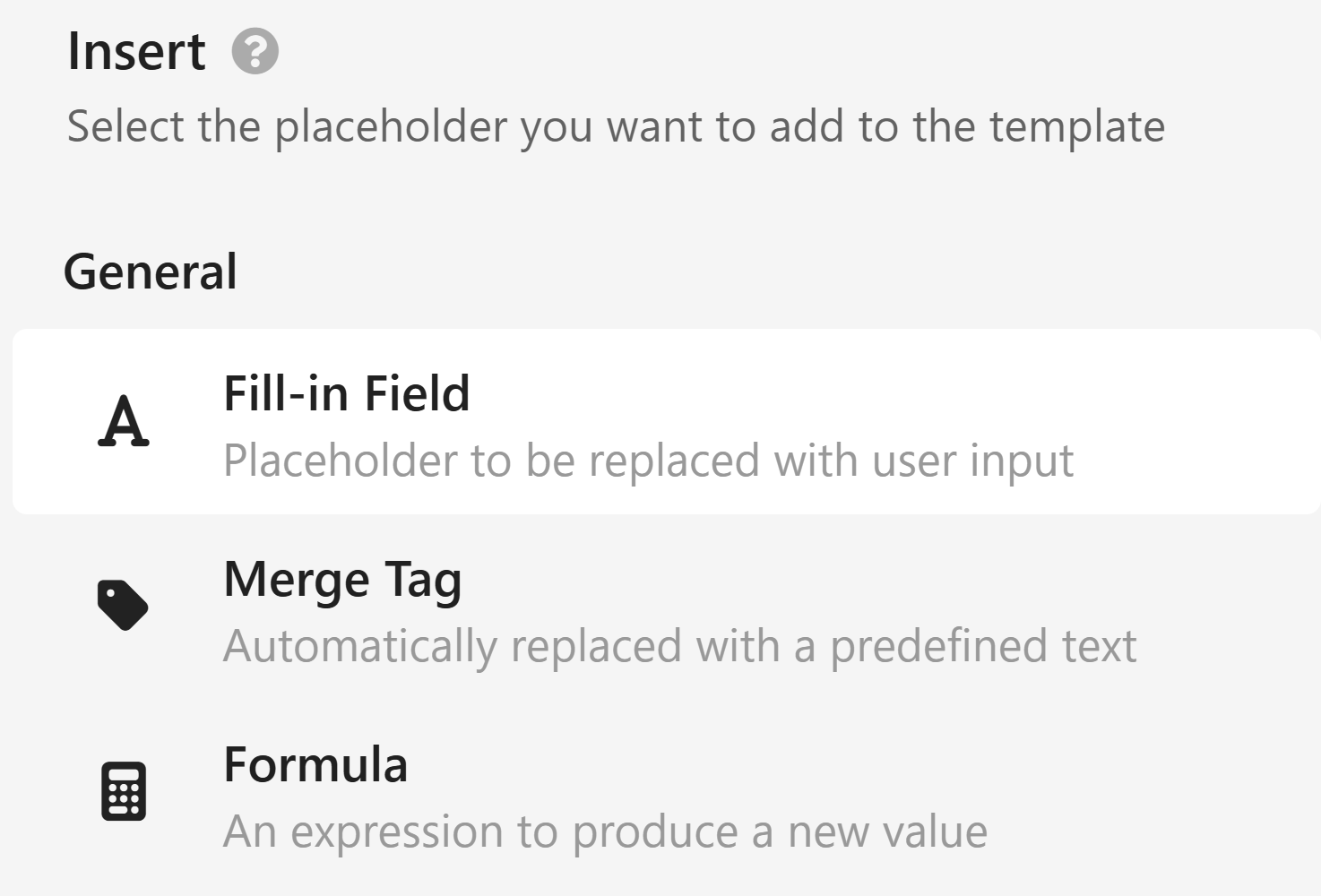 Sidebar in template editor